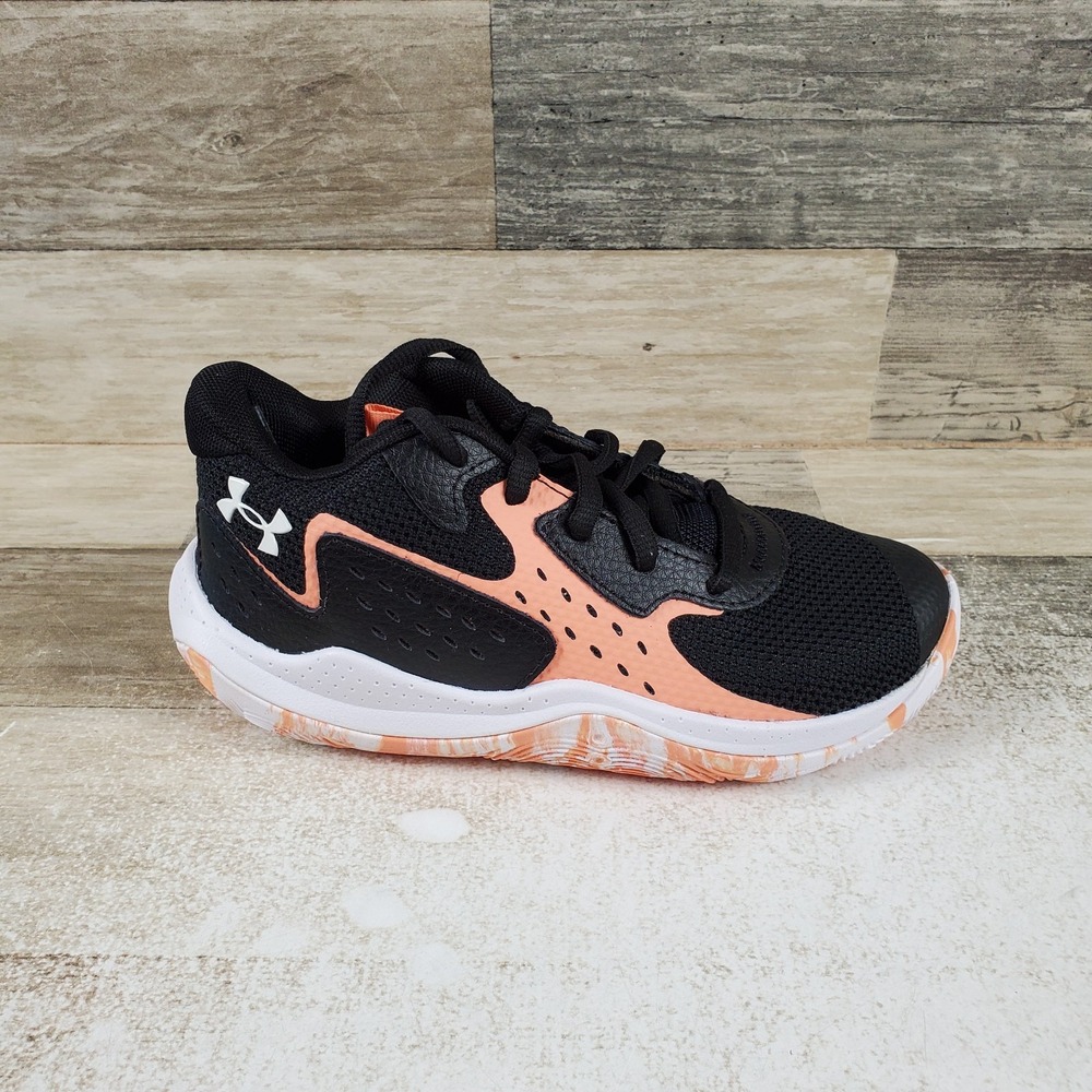 Under Armour JET '23 Kids Basketball Shoe Sz 13 Black Bubble Peach White Lace Up